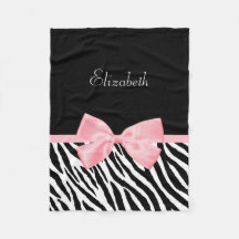 Chic Zebra Print Girly Light roze lint met naam