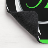 Chic Zebra Print Lime Green Monogram mousepad Muismat (Hoek)