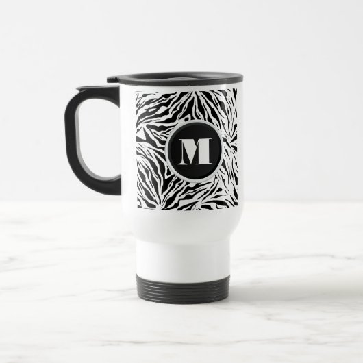 Chic Zebra Print Monogram Reisbeker (Links)
