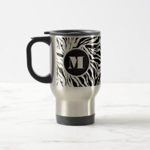Chic Zebra Print Monogram Reisbeker