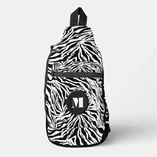 Chic Zebra Print Monogram Sling Bag (Voorkant)