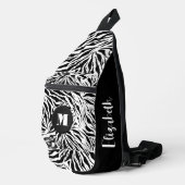 Chic Zebra Print Monogram Sling Bag (Rechterhoek)
