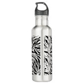 Chic Zebra Print Monogram Waterfles (Achterkant)