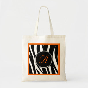 Chic Zebra Print Oranje Monogram Canvas tas