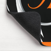 Chic Zebra Print Oranje monogram mousepad Muismat (Hoek)