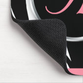 Chic Zebra Print Pink Monogram mousepad Muismat (Hoek)