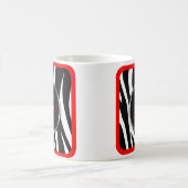 Chic Zebra Print Red Monogram mok (Center)