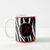 Chic Zebra Print Red Monogram mok (Links)