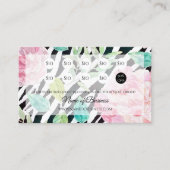 Chic Zebra Print roze Floral Loyalty Rewards (Voorkant)