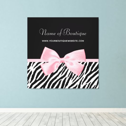 Chic Zebra Print Sign Light True roze lint (Insitu (Houten vloer))