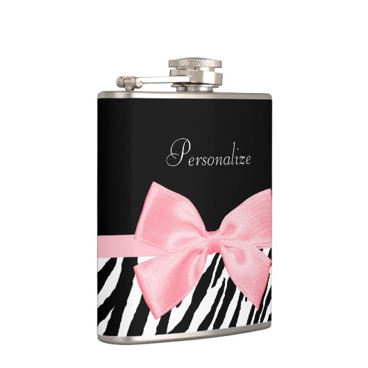 Chic Zebra Print Soft Girly Light Roze lint Heupfles (Rechts)