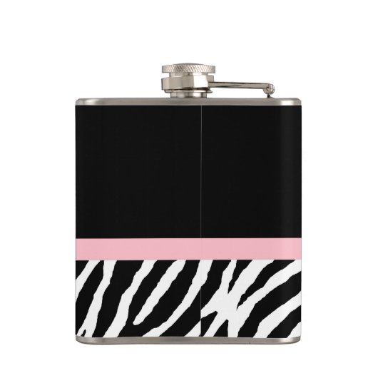 Chic Zebra Print Soft Girly Light Roze lint Heupfles (Achterkant)