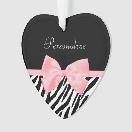 Chic Zebra Print Soft Girly Light Roze lint Ornament (voorkant)