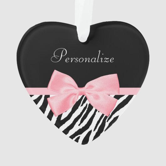 Chic Zebra Print Soft Girly Light Roze lint Ornament (achterkant)