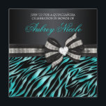 Chic Zebra Quinceañera nodigt uit met juwelen Kaart<br><div class="desc">Chic Zebra Quinceañera nodigt uit met juwelen</div>