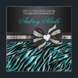 Chic Zebra Quinceañera nodigt uit met juwelen Kaart<br><div class="desc">Chic Zebra Quinceañera nodigt uit met juwelen</div>