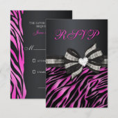 Chic Zebra RSVP met juwelen (Voorkant / Achterkant)