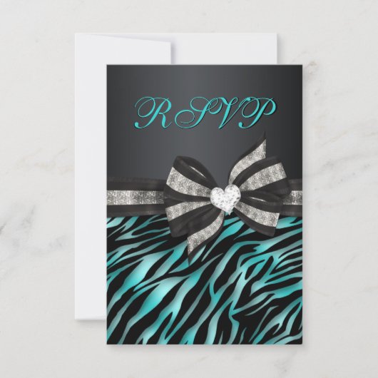 Chic Zebra RSVP met juwelen Kaartje (Voorkant)