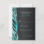 Chic Zebra RSVP met juwelen Kaartje (Achterkant)