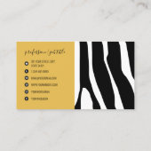 Chic Zebra Stripes & Gold Modern Professional Visitekaartje (Achterkant)