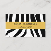 Chic Zebra Stripes & Gold Modern Professional Visitekaartje (Voorkant)