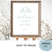 Chic Zee Glass Blauw Monogram Huwelijk Welkom Teke Poster