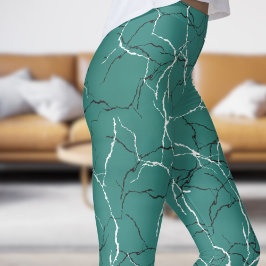 Chic Zee groen en zwart wit breukpatroon Leggings