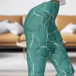 Chic Zee groen en zwart wit breukpatroon Leggings
