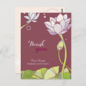 Chic Zen Lotus Business Bedankt Briefkaart (Voorkant / Achterkant)