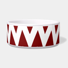 Chic Zigzag Pet Bowl – Bruin & Wit Stripe Design Voerbakje
