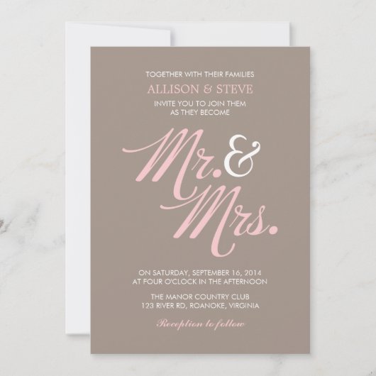 Chic Zigzags Pattern Wedding Kaart (Voorkant)
