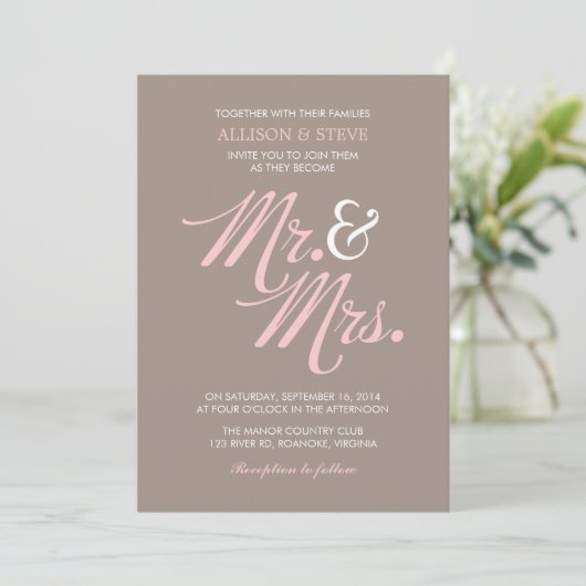 Chic Zigzags Pattern Wedding Kaart (Staand voorkant)
