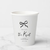 Chic Zij Knoopt de Knoop Zwarte Boog Bruidsdouche Papieren Bekers (Voorkant)