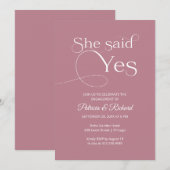 Chic Zij Zei Ja Verlovingsfeest Uitnodiging (Voorkant / Achterkant)