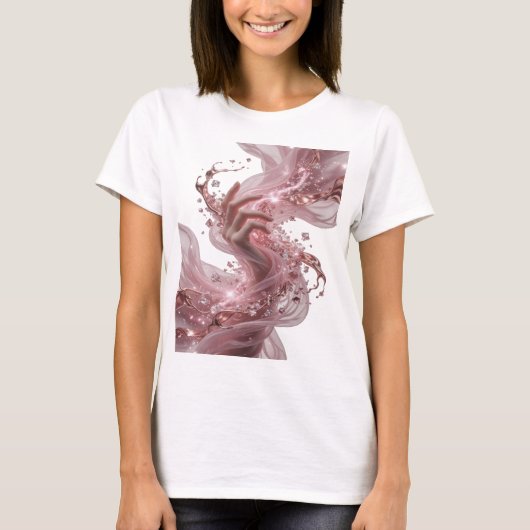 Chic Zilver ABSTRACTE KUNST Abstract ontwerp T-shirt (Voorkant)