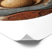 Chic Zilver ABSTRACTE KUNST Grafisch ontwerp Poster (Hoek)