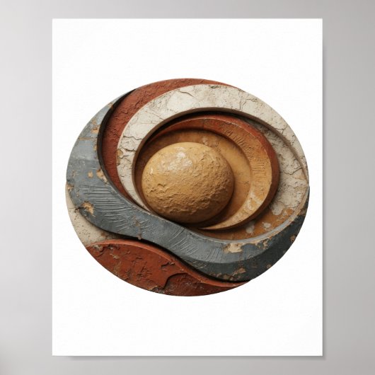 Chic Zilver ABSTRACTE KUNST Grafisch ontwerp Poster (Voorkant)