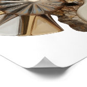 Chic Zilver ABSTRACTE KUNST Kunstprint Poster (Hoek)