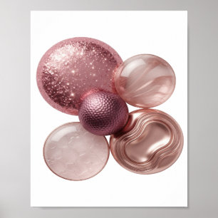 Chic Zilver ABSTRACTE KUNST Kunstprint Poster