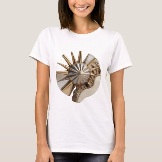 Chic Zilver ABSTRACTE KUNST Kunstprint T-shirt (Voorkant)