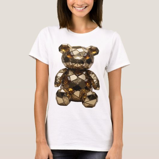 Chic Zilver ABSTRACTE KUNST Kunstprint T-shirt (Voorkant)