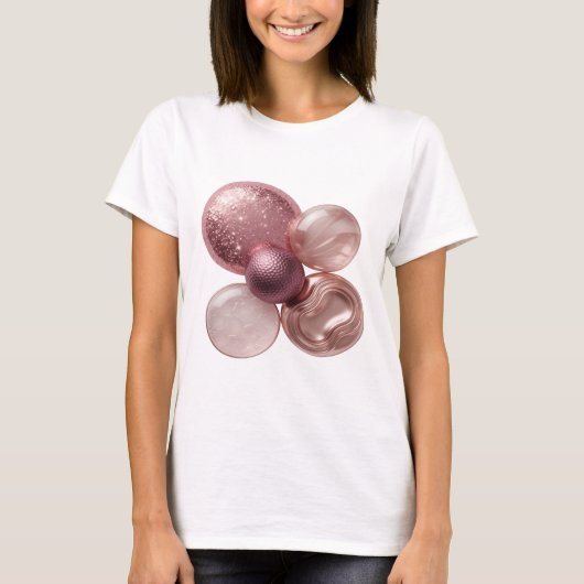 Chic Zilver ABSTRACTE KUNST Kunstprint T-shirt (Voorkant)