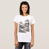 Chic Zilver ABSTRACTE KUNST Kunstprint v2 T-shirt (Voorkant volledig)
