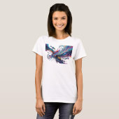 Chic Zilver ABSTRACTE KUNST Modeprint T-shirt (Voorkant volledig)