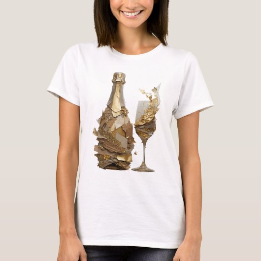 Chic Zilver ABSTRACTE KUNST Modeprint T-shirt (Voorkant)