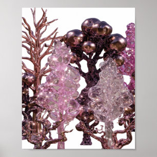 Chic Zilver ABSTRACTE KUNST Statement Design Poster