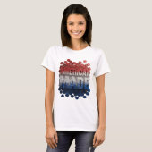 Chic Zilver AMERIKAANS MADE Grafisch ontwerp T-shirt (Voorkant volledig)