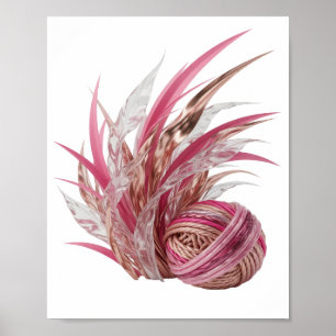Chic Zilver FANCY ROZE EN GOUDEN KOORDS Stout Ontw Poster
