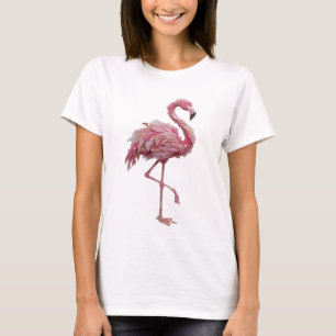 Chic Zilver FLAMINGO Tekst Design T-shirt