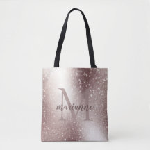Chic Zilver Glitter Monogram Aangepaste Naam 